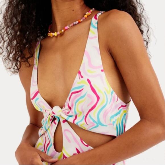 For Love & Lemons FL&L Women’s Palmer Retro Halter Cutout White Mini Dress Small - Picture 8 of 13